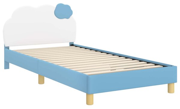 Gyerekágy kerettel fejtámlával Kék 80 x 200 cm PU