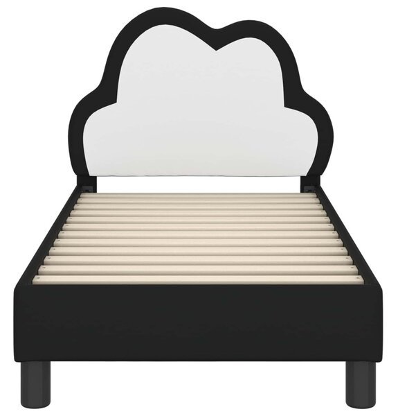 Gyerekágy keret fejtámlával fejtámlával Fekete 70 x 140 cm PU