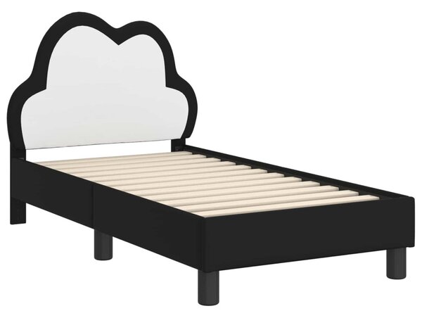 Gyerekágy keret fejtámlával fejtámlával Fekete 70 x 140 cm PU