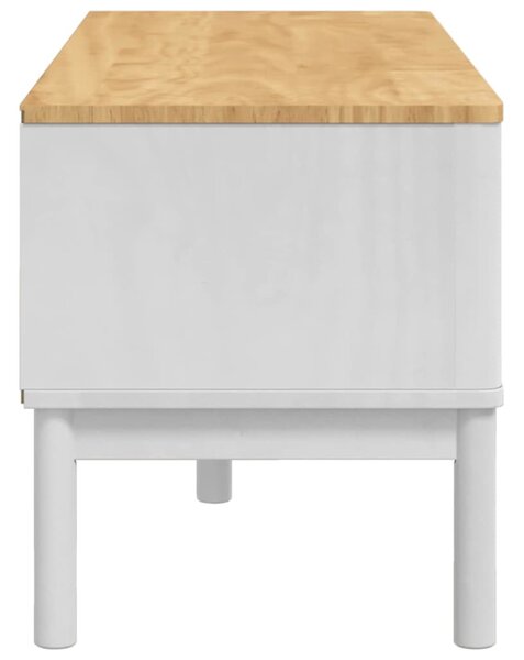 Előszoba pad fiókkal Fehér 115 x 40 x 45 cm Tömör fenyőfa