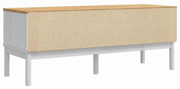 Előszoba pad fiókkal Fehér 115 x 40 x 45 cm Tömör fenyőfa