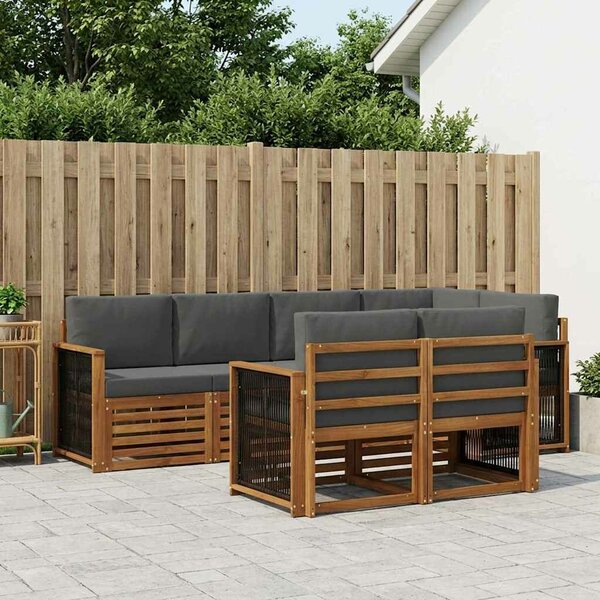 VidaXL Szegmentált kanapé szett párnával 6 pcs Természetes és antracit