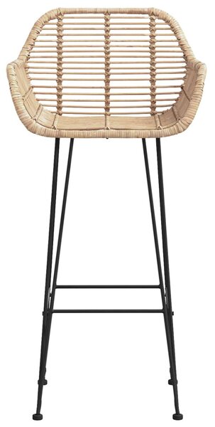 Bárszék 2 pcs Természetes 55 x 52 x 105 cm Rattan és Vas