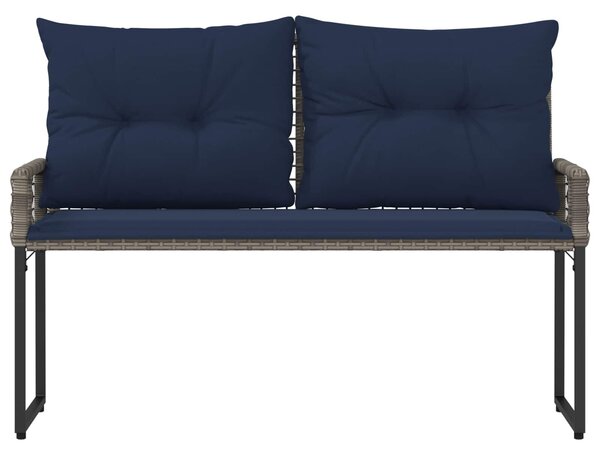 VidaXL Kerti pad párnával Szürke és Tengerészkék 118 x 55 x 82 cm