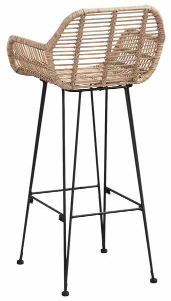Bárszék 2 pcs Természetes 55 x 52 x 105 cm Rattan és Vas