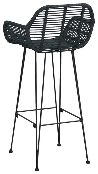 Bárszék 2 pcs Fekete 55 x 52 x 105 cm Rattan és Vas