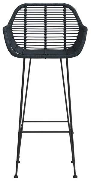 Bárszék 2 pcs Fekete 55 x 52 x 105 cm Rattan és Vas
