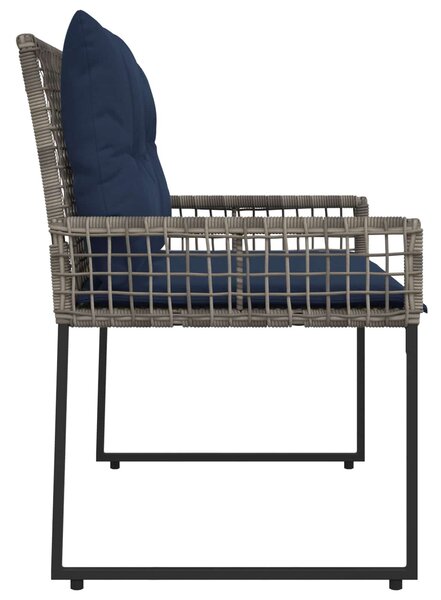 VidaXL Kerti pad párnával Szürke és Tengerészkék 118 x 55 x 82 cm