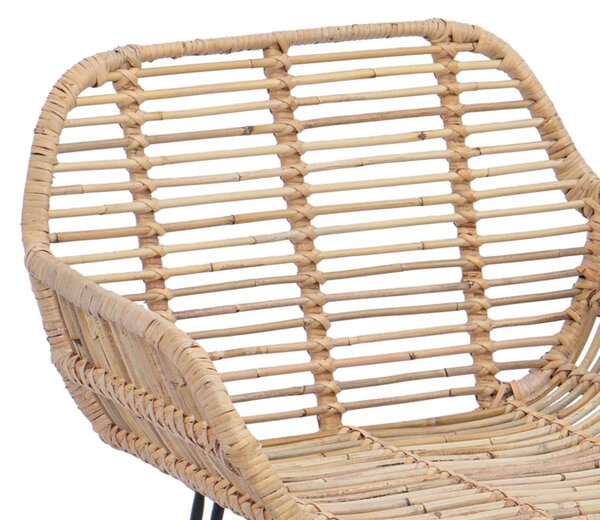 Bárszék 2 pcs Természetes 55 x 52 x 105 cm Rattan és Vas