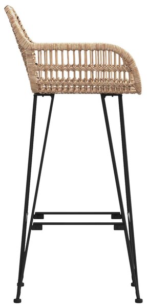 Bárszék 2 pcs Természetes 55 x 52 x 105 cm Rattan és Vas