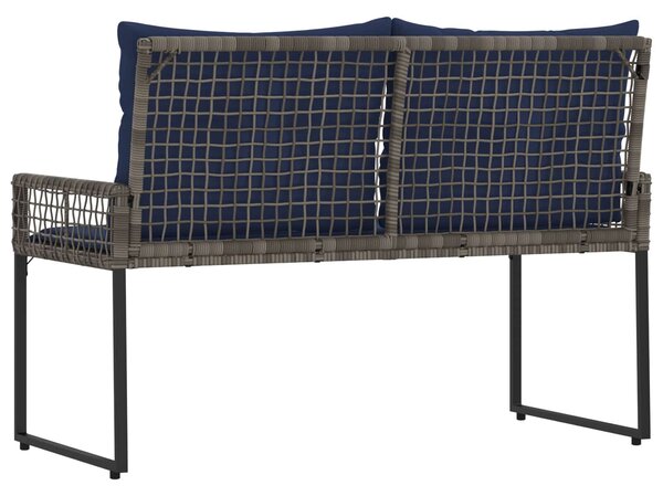 VidaXL Kerti pad párnával Szürke és Tengerészkék 118 x 55 x 82 cm