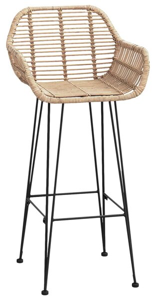Bárszék 2 pcs Természetes 55 x 52 x 105 cm Rattan és Vas