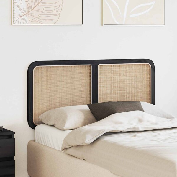 Fejtámla fejtámlával Fekete 120 x 55 x 3 cm Rattan