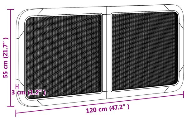 Fejtámla fejtámlával Fekete 120 x 55 x 3 cm Rattan