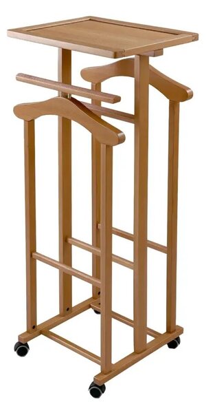 Portmantó ruha- és kiegészítő tartó Arredamenti Italia, Smart, 107x44 cm, 2 ing/zakó tartó, nadrágtartó keretek, beépített felső polc, tömör bükkfa szerkezet, hatékony tárolás, praktikus desi
