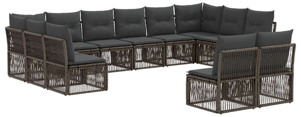 VidaXL Kerti Kanapé Szett 12 pcs Szürke polirattan