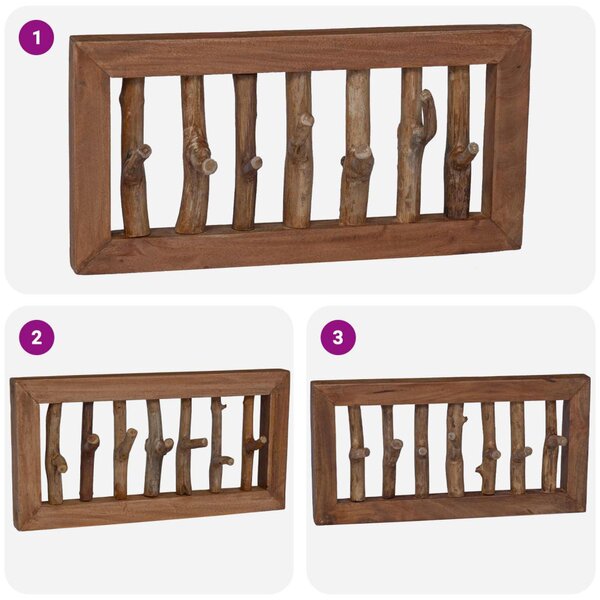 Fogas Barna 50 x 11 x 25 cm Tömör Mahagóni Fa