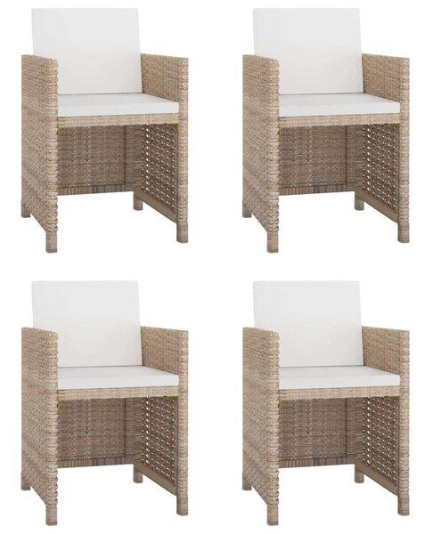 Polyrattan Kültéri Étkezőszett - Bézs - 5 részes