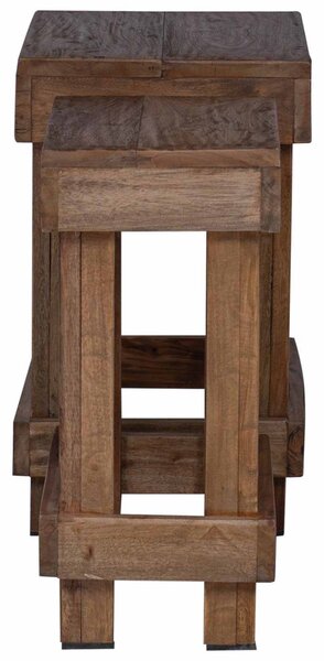 Növényállvány 2 db Barna 70 x 11 x 27 cm Mahagóni fa