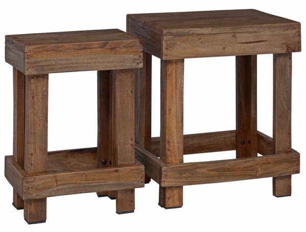 Növényállvány 2 db Barna 70 x 11 x 27 cm Mahagóni fa