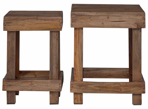 Növényállvány 2 db Barna 70 x 11 x 27 cm Mahagóni fa