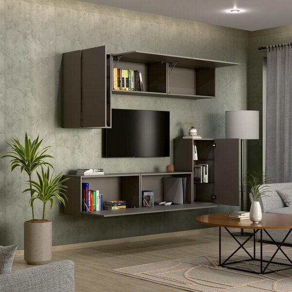 Intenso Concept-50 nappali faliszekrény sor - 200 cm (szürkésbarna)