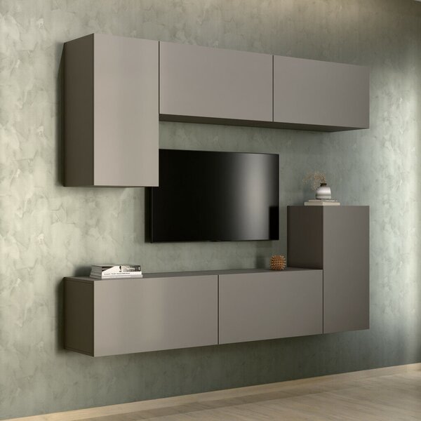 Intenso Concept-50 nappali faliszekrény sor - 200 cm (szürkésbarna)