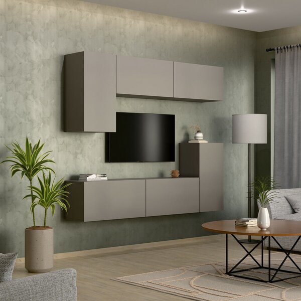 Intenso Concept-50 nappali faliszekrény sor - 200 cm (szürkésbarna)