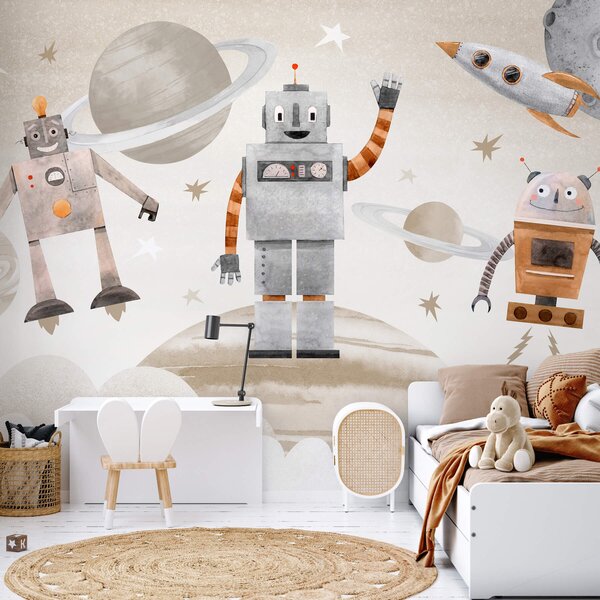 Fotótapéta Robotok az űrben akvarell stílusban, Fotótapéta űr, w04016v1 : Uwalls.hu