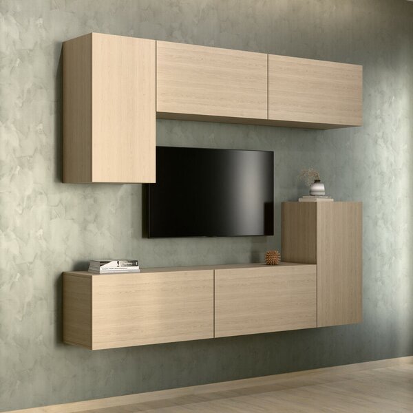 Intenso Concept-50 nappali faliszekrény sor - 200 cm (világos tölgy)