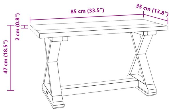 Pad Természetes 85 x 35 x 47 cm Tömör újrahasznosított fa