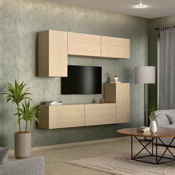 Intenso Concept-50 nappali faliszekrény sor - 200 cm (világos tölgy)