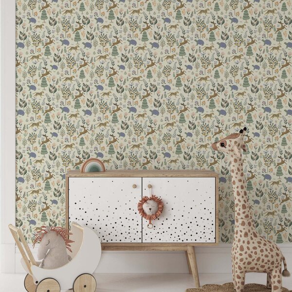 Tapéta Retro illusztráció leopárdokkal,, Gyerekek számára készült tapétá, Tapétá gyerekek számára fiúk szobájához, a00184 : Uwalls.hu