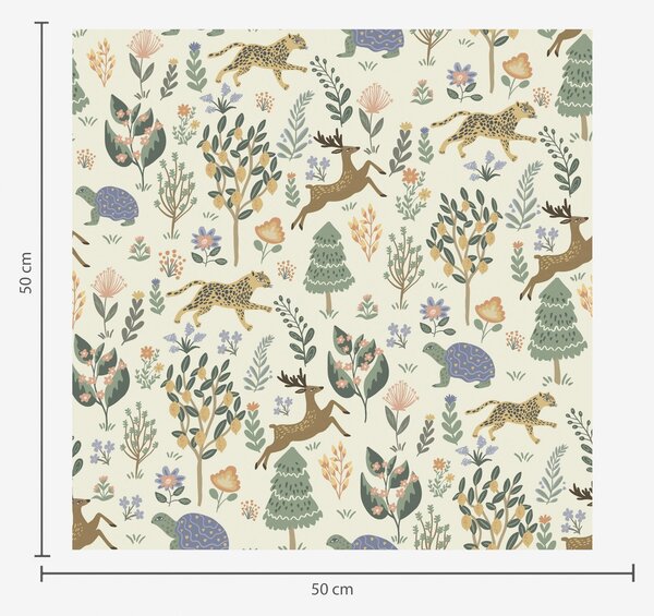 Tapéta Retro illusztráció leopárdokkal,, Gyerekek számára készült tapétá, Tapétá gyerekek számára fiúk szobájához, a00184 : Uwalls.hu