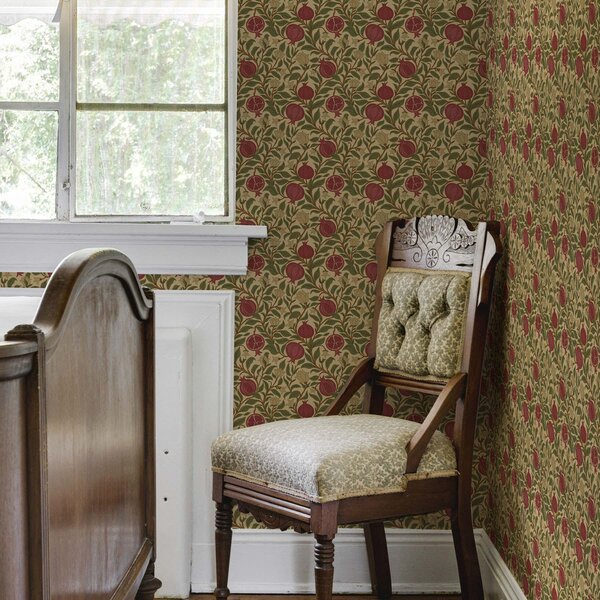 Tapéta Gránátalma és virágok William Morris stílusában, Virágok és növények tapétá, a00240 : Uwalls.hu