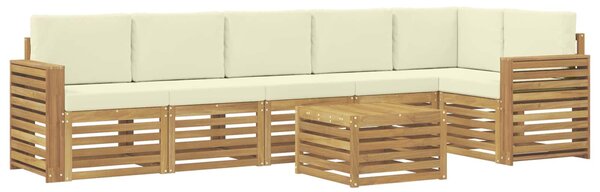 VidaXL Kültéri kanapé szett 7 pcs Fehér és Krém színű 59 x 59 x 37 cm