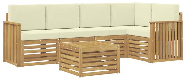 VidaXL Kültéri kanapé szett 6 pcs Fehér és Krém színű 59 x 59 x 37 cm