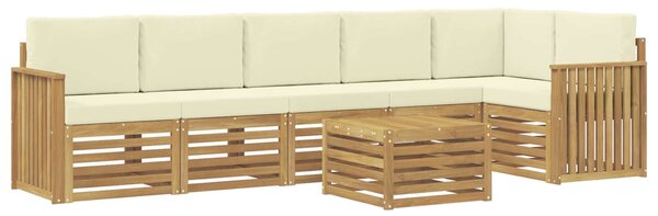 VidaXL Kültéri kanapé szett 7 pcs Fehér és Krém színű 59 x 59 x 37 cm
