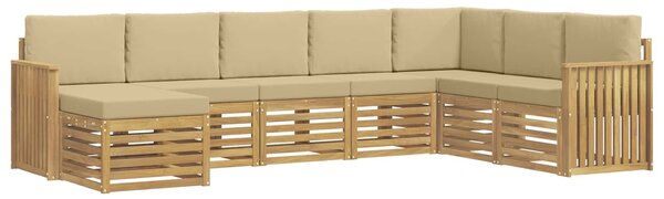 VidaXL Kültéri kanapé szett 8 pcs Fehér és Bézs 306 x 187,5 x 73 cm