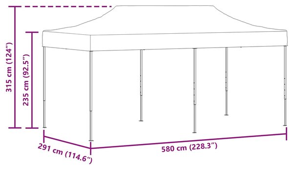 VidaXL Partysátor 291 x 580 x 315 cm, Oxford Szövet, Kék