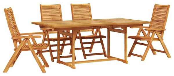 VidaXL Kert étkező szett 5 pcs Barna Tömör Akácfa
