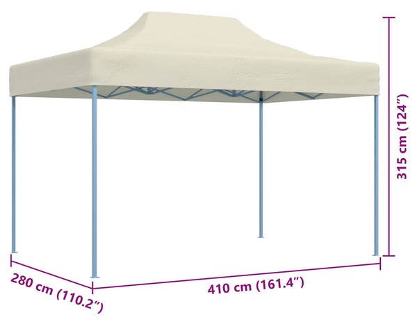 VidaXL Partysátor 280 x 410 x 315 cm, Oxford Szövet, Krém