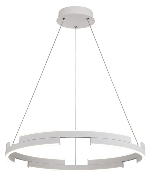 CASTLE modern fehér LED függesztett lámpa, kör alakú, 60 cm, 30W, 1800 lumen