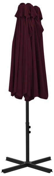 Elegáns Kert Napernyő - Dupla Tető - 460x270cm - Bordó