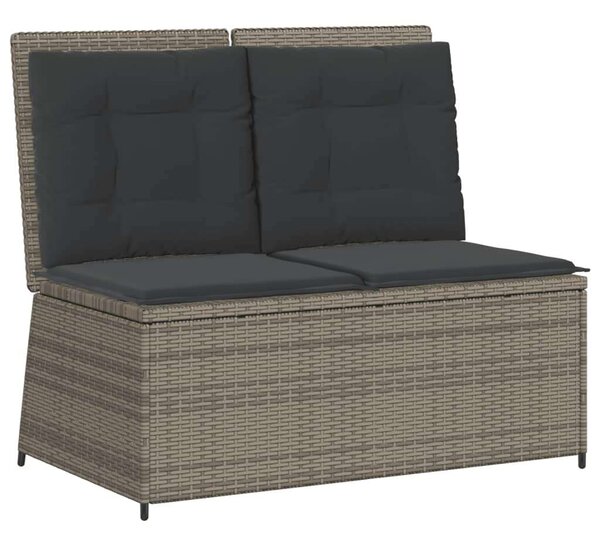 VidaXL 7 részes szürke polyrattan kerti ülőgarnitúra párnákkal