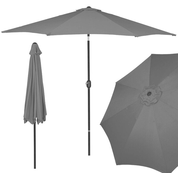 Springos dönthető kerti Napernyő 300cm - Szürke
