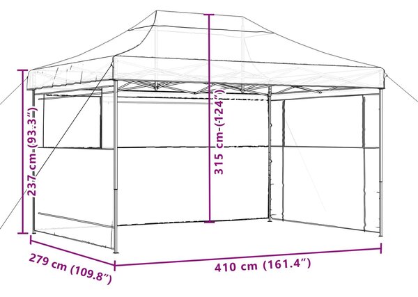 VidaXL Partysátor 279 x 410 x 315 cm, Oxford Szövet, Zöld