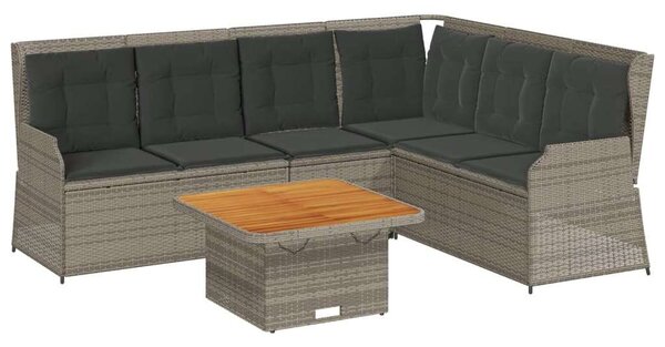 VidaXL Polyrattan Kerti Ülőgarnitúra - 5 részes - Szürke