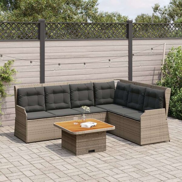 VidaXL Polyrattan Kerti Ülőgarnitúra - 5 részes - Szürke