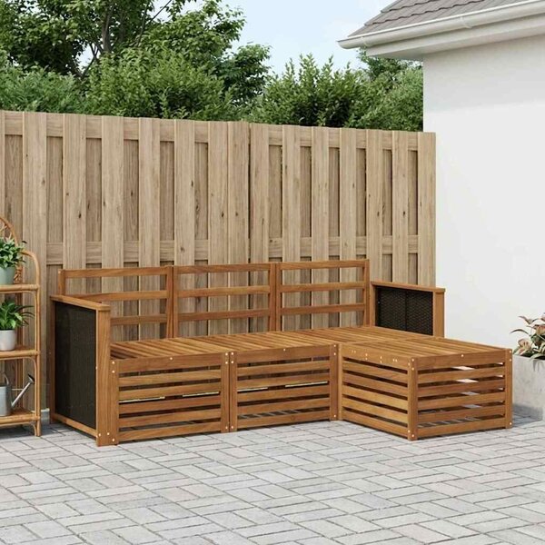 VidaXL Kültéri kanapé szett 4 pcs Természetes